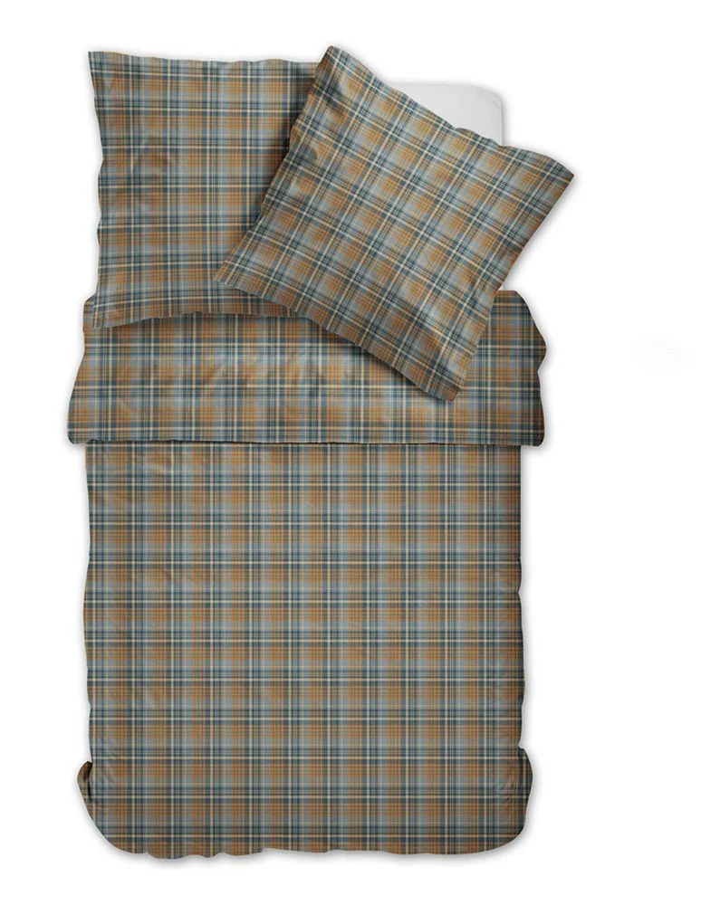 Bettwäsche Flanell allover BW mit RV Karo