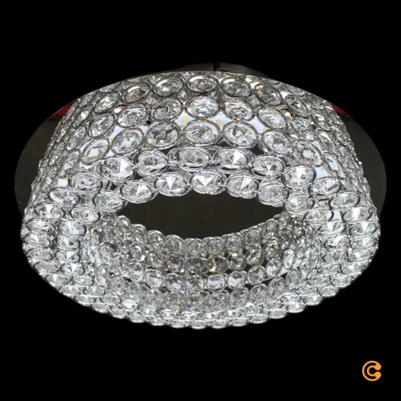 B-Ware Filomena Deckenleuchte Deckenlampe LED Kristalloptik Glassteine Silber Chrom