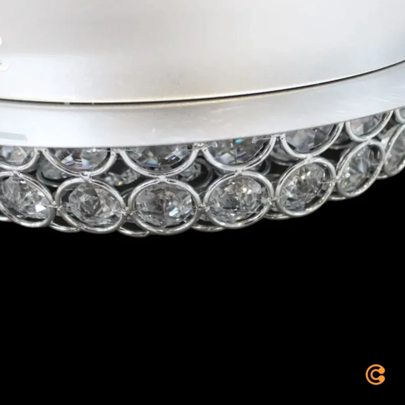 B-Ware Filomena Deckenleuchte Deckenlampe LED Kristalloptik Glassteine Silber Chrom
