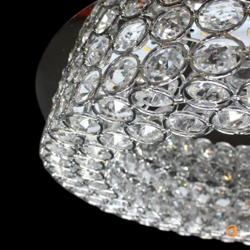 B-Ware Filomena Deckenleuchte Deckenlampe LED Kristalloptik Glassteine Silber Chrom