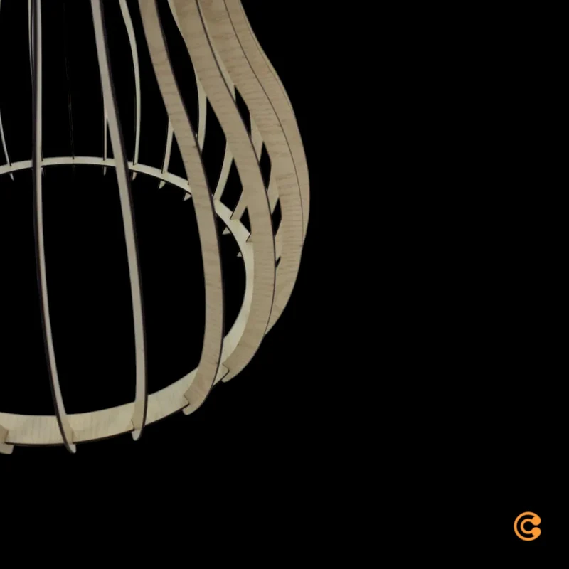 B-Ware Pendelleuchte Hängeleuchte Holzlampe Ellys Holz Natur Lampenschirm Holzlamellen
