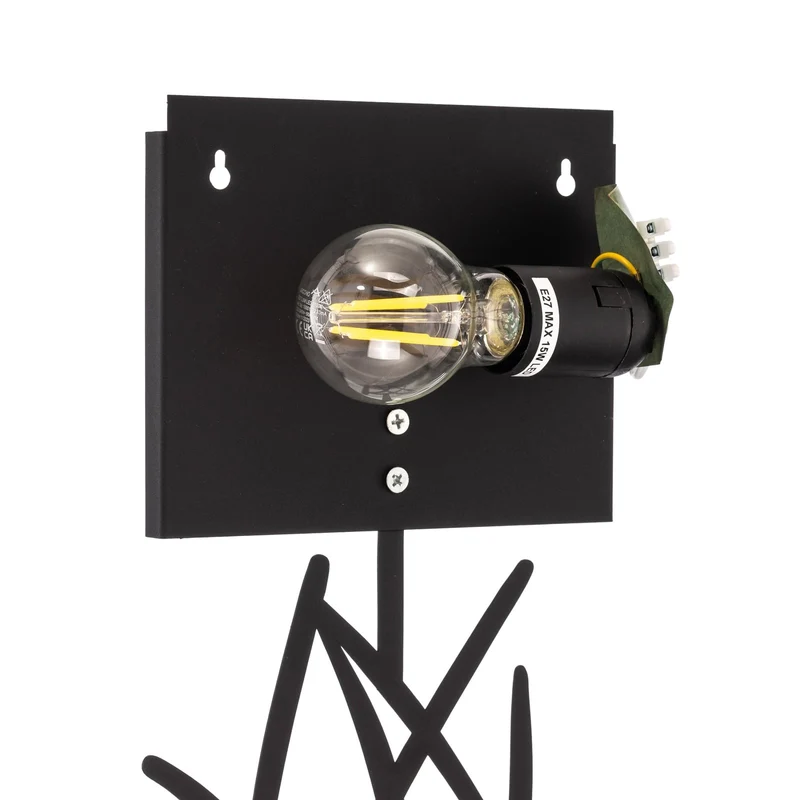 B-Ware Asaf Wandleuchte Wandlampe Stoffschirm schwarz Leuchte Lampe Beleuchtung