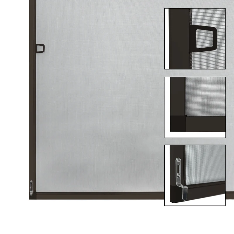 Fliegengitter Braun 120x140 cm mit Rahmen aus Aluminium