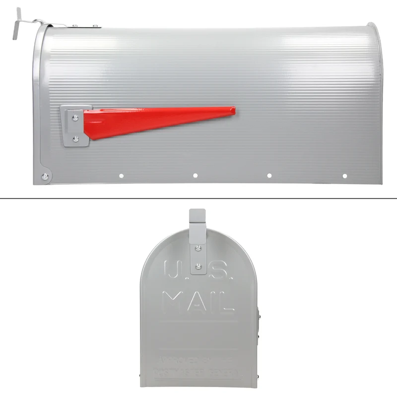 Briefkasten US Mailbox inkl. Standfuß Grau aus Aluminium ML-Design