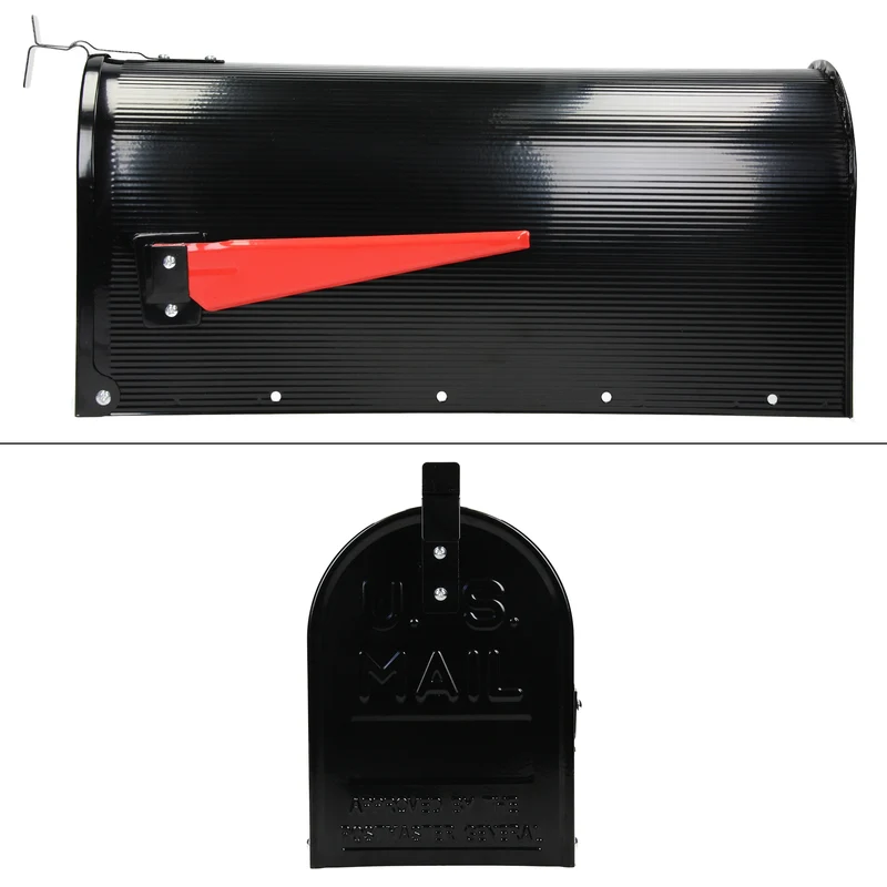 Briefkasten US Mailbox inkl. Standfuß Schwarz aus Aluminium ML-Design