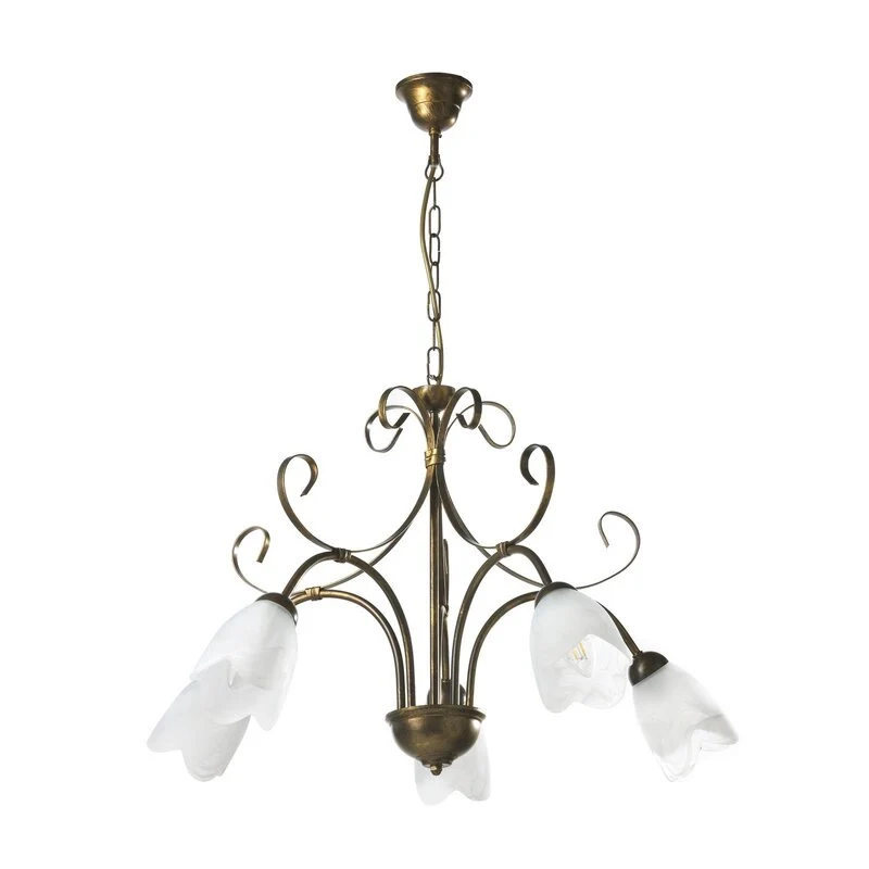 B-Ware ONLI Hängeleuchte Lampe Odino bronzefarben Glas 5-flg E14 dimmbar SIEHE TEXT