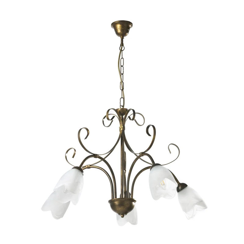 B-Ware ONLI Hängeleuchte Lampe Odino bronzefarben Glas 5-flg E14 dimmbar SIEHE TEXT