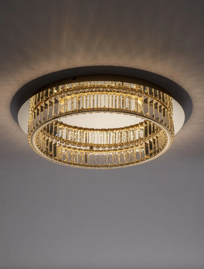 B-Ware Nova Luce Deckenleuchte Deckenlampe LED AURELIA Gold Neutralweiß dimmbar 50 cm