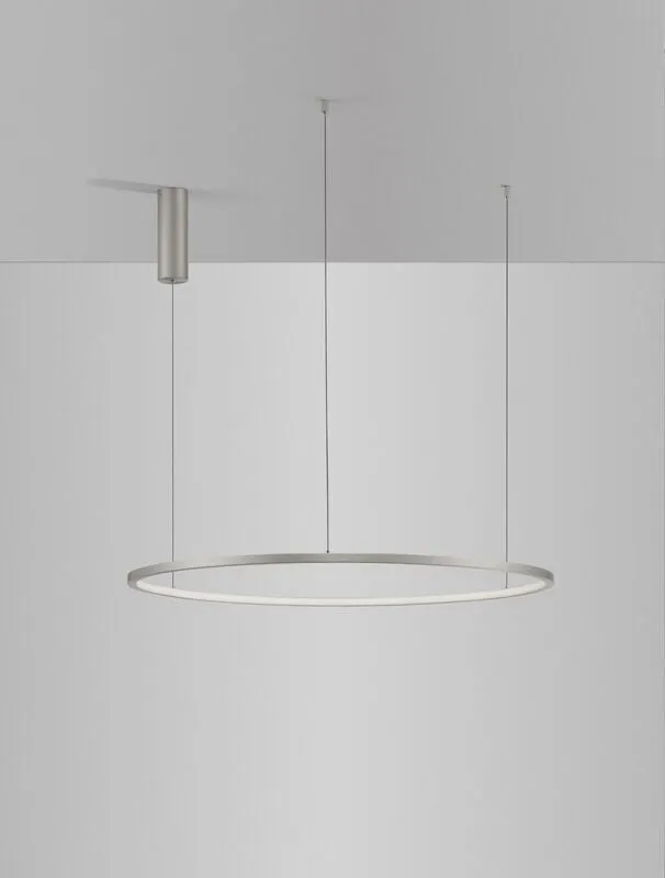 B-Ware Nova Luce Pendelleuchte Hängeleuchte TARQUIN LED Silber Warmweiß dimmbar Ø 80 cm