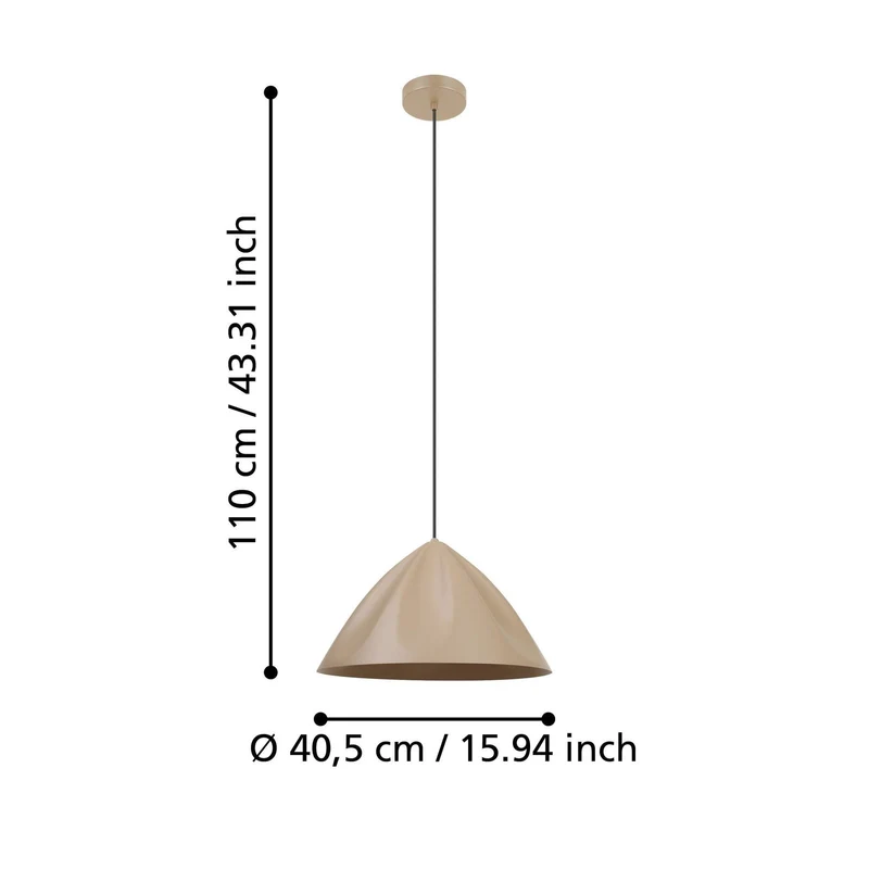 B-Ware EGLO Hängeleuchte Pendelleuchte Podere sandfarben Stahl Ø 42.5 cm E27 dimmbar