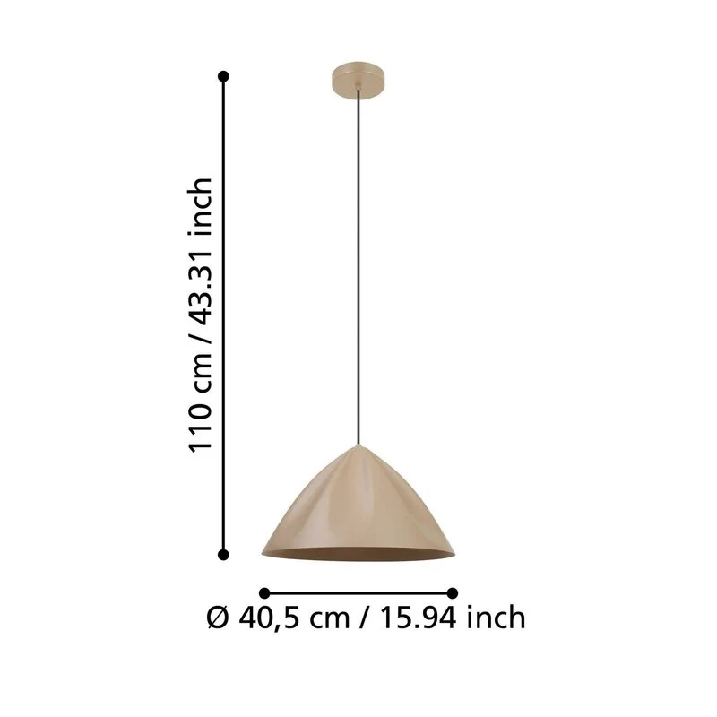 B-Ware EGLO Hängeleuchte Pendelleuchte Podere sandfarben Stahl Ø 42.5 cm E27 dimmbar