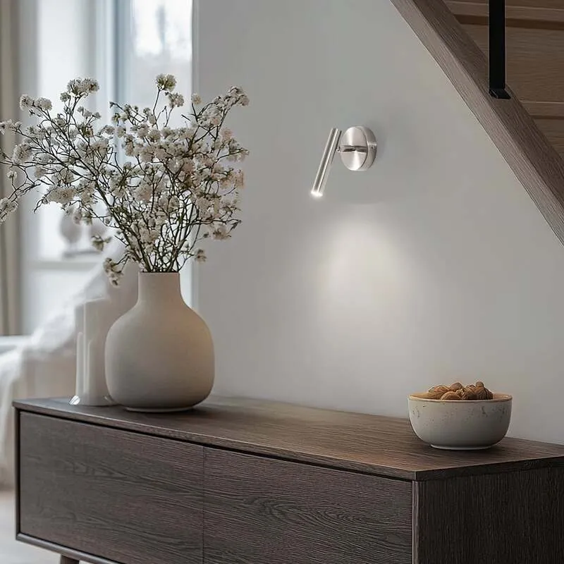 B-Ware Sopel Wandleuchte Lampe silber 1-flammig Stahl G9 Höhe 15 cm