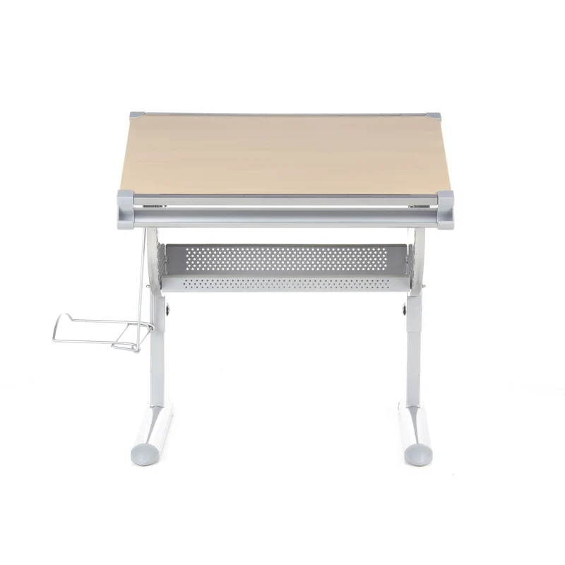 B-Ware hjh OFFICE Kinderschreibtisch Tisch höhenverstellbar neigbar buche silber 8519