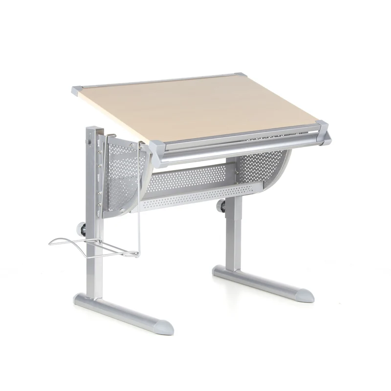 B-Ware hjh OFFICE Kinderschreibtisch Tisch höhenverstellbar neigbar buche silber 8519