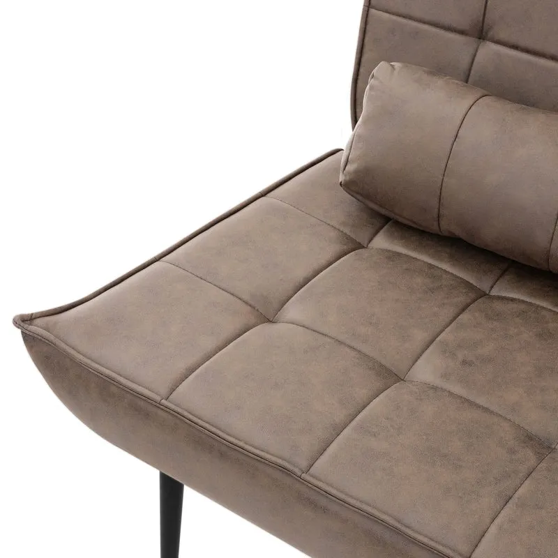 ML-DESIGN | Sessel mit Lendenkissen 79x100x97 cm aus Kunstleder Braun Relaxsessel Loungesessel bequem Retro Lesesessel Polstersessel für Wohnzimmer