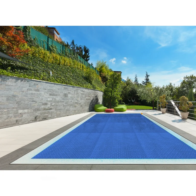 Pool Solarfolie Eckig 6x4 m 400µm Blau aus PE-Folie mit Luftkammern