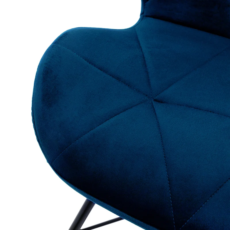 Esszimmerstuhl 2er Set Blau Samtbezug mit Metallbeinen inkl. Montagematerial ML-Design