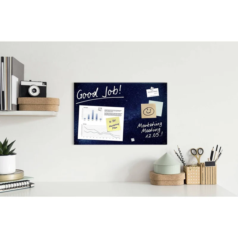B-Ware Sigel Magnettafel Magnetboard Glasboard Galaxy Blau Befestigungsmaterial Magn186