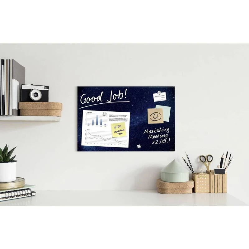 B-Ware Sigel Magnettafel Magnetboard Glasboard Galaxy Blau Befestigungsmaterial Magn186