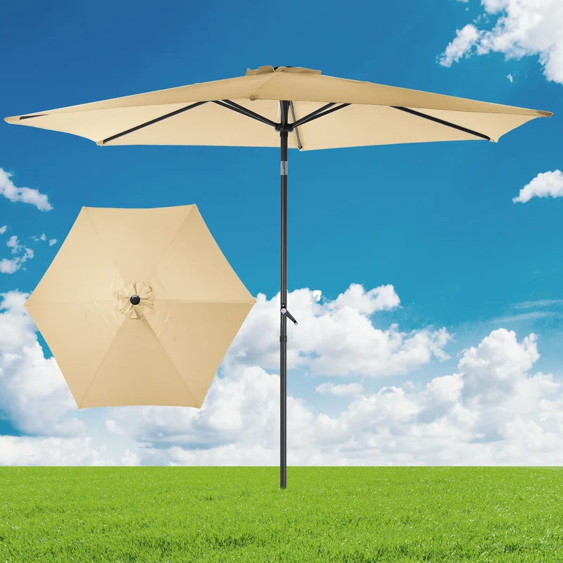 Sonnenschirm mit Kurbel Ø 300 cm Braun aus Polyester