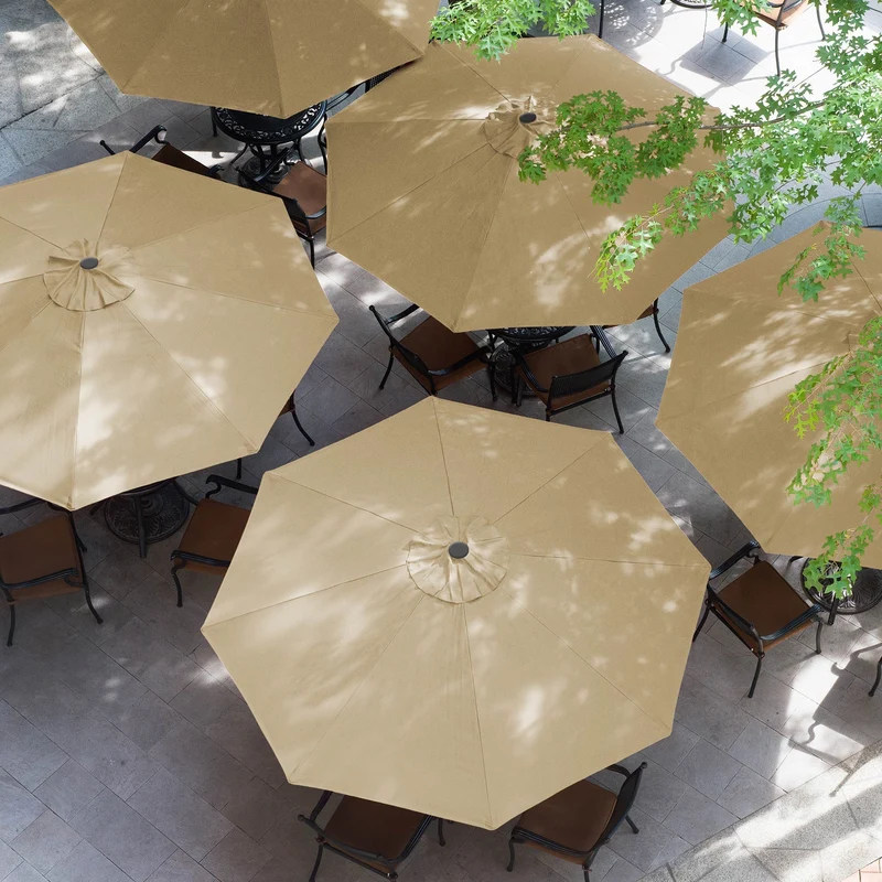Sonnenschirm mit Kurbel Ø 300 cm Braun aus Polyester