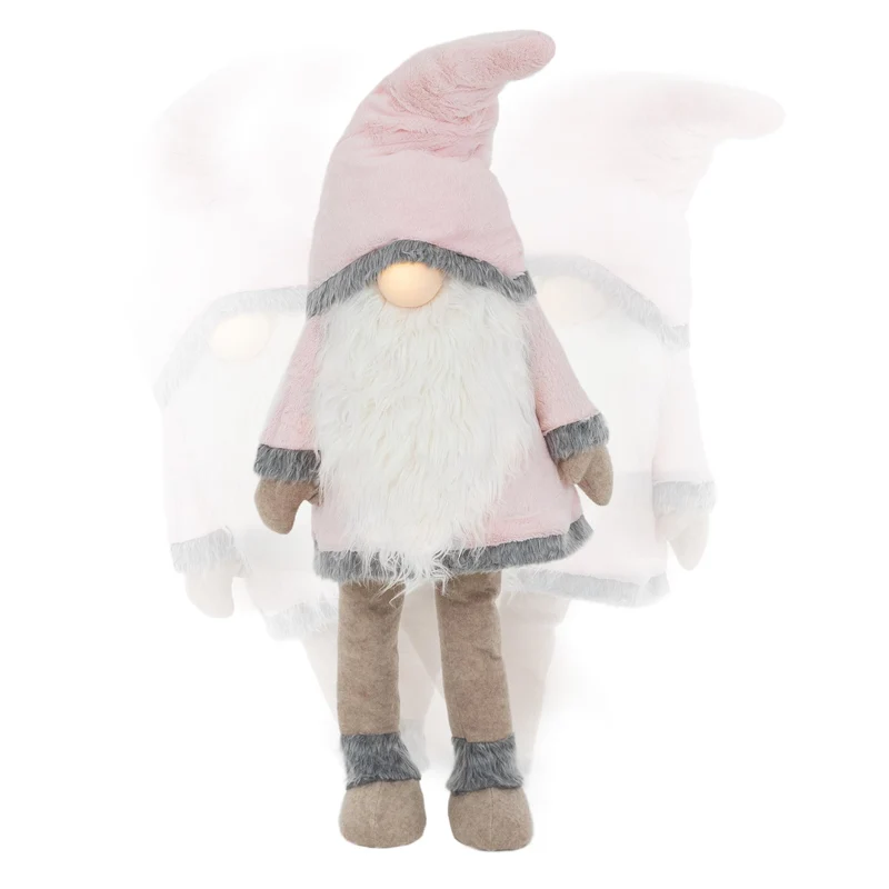 LED Wichtel-Figur 158 cm rosa/weiß aus Kunststoff und Polyester