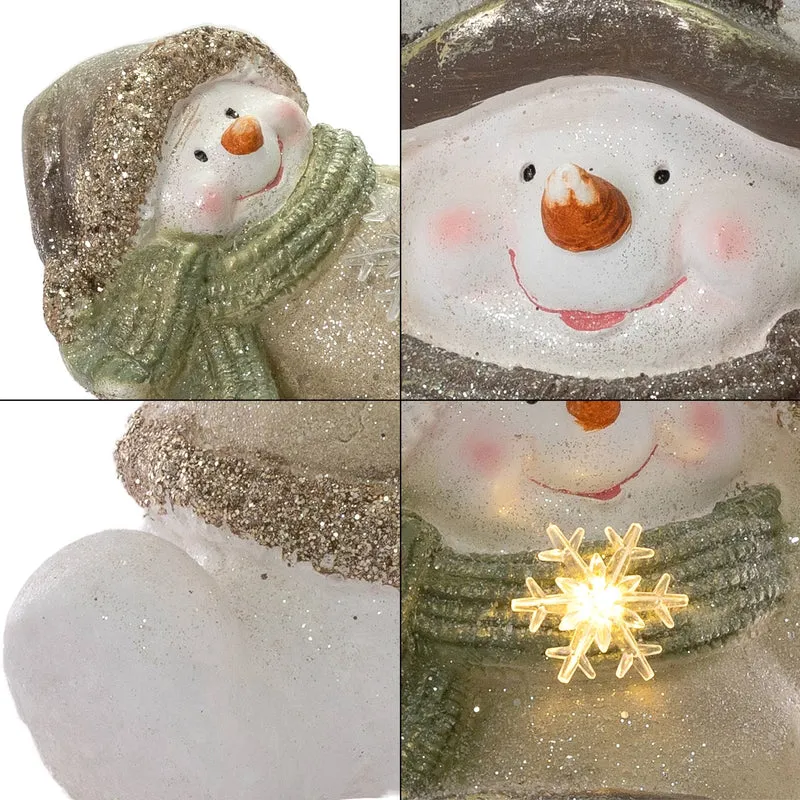 LED Schneeman Trio Deko Figur 70 cm aus Polyresin