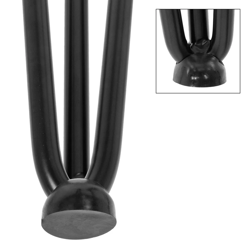 Tischbeine Tischgestell 4er Set W-Design schmal 70 x 12cm Schwarz aus Metall ML-Design