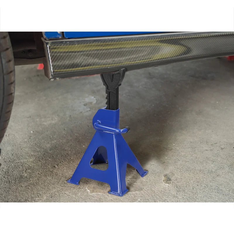 2er Set Unterstellböcke, blau, Traglast 3000 kg, aus Stahl