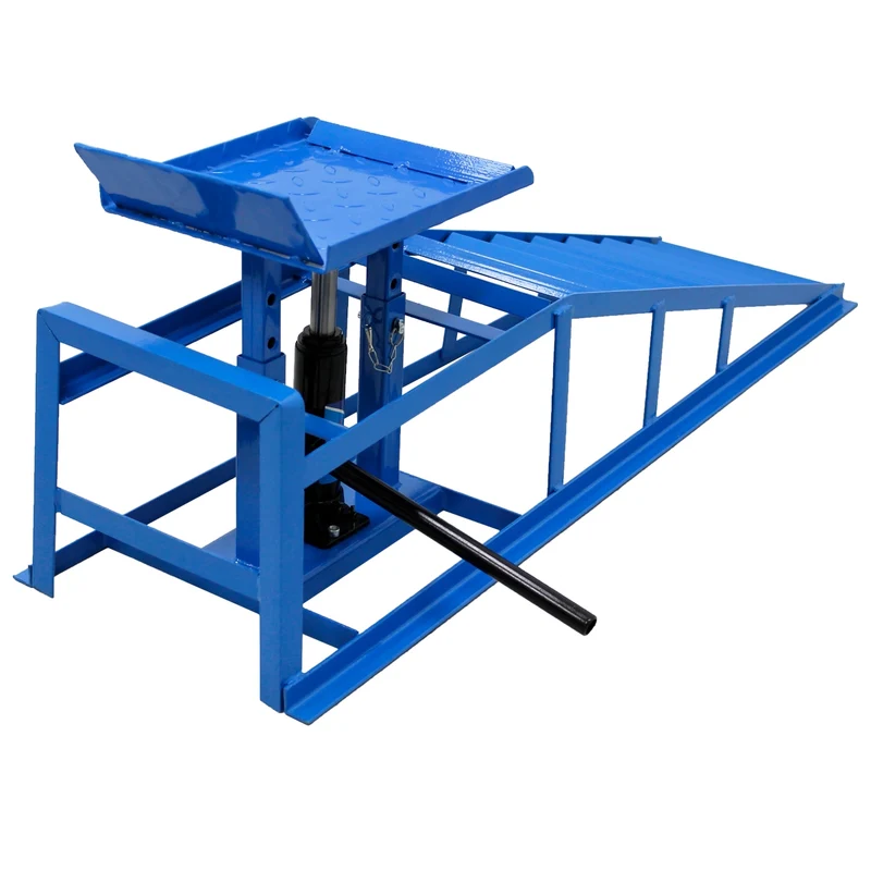 Auffahrrampe 2er Set mit hydraulischem Wagenheber Maximale Belastbar 2000 kg aus Stahl