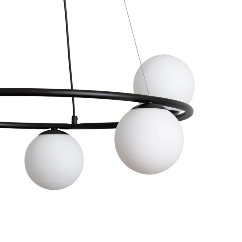 B-Ware Hängeleuchte Gama Pendelleuchte schwarz Leuchte Lampe Glas G9 LED 5-flammig 68cm