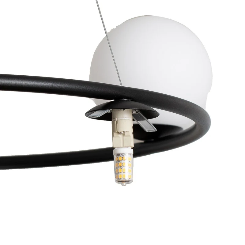 B-Ware Hängeleuchte Gama Pendelleuchte schwarz Leuchte Lampe Glas G9 LED 5-flammig 68cm