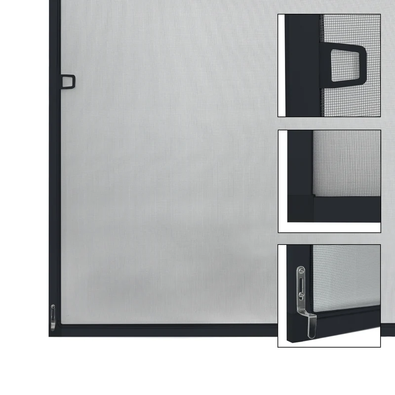 Fliegengitter anthrazit 80x100 cm mit Rahmen aus Aluminium