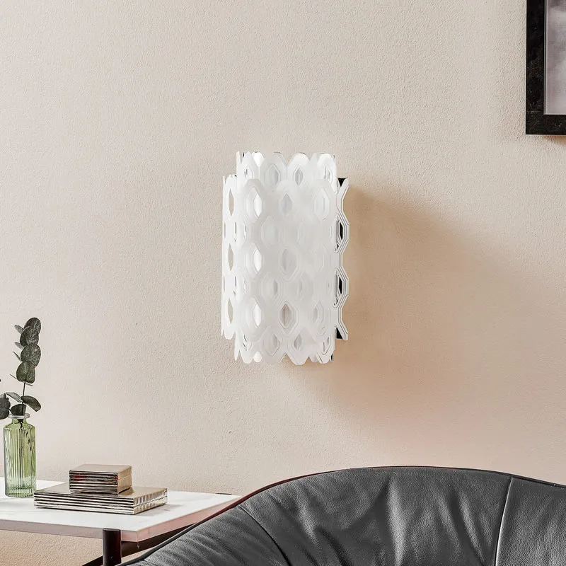 B-Ware Slamp Wandleuchte Wandlampe Charlotte Weiß Wabenmuster Polymer SIEHE TEXT