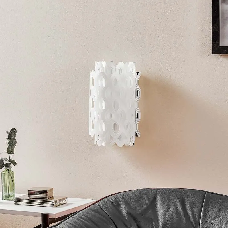 B-Ware Slamp Wandleuchte Wandlampe Charlotte Weiß Wabenmuster Polymer SIEHE TEXT