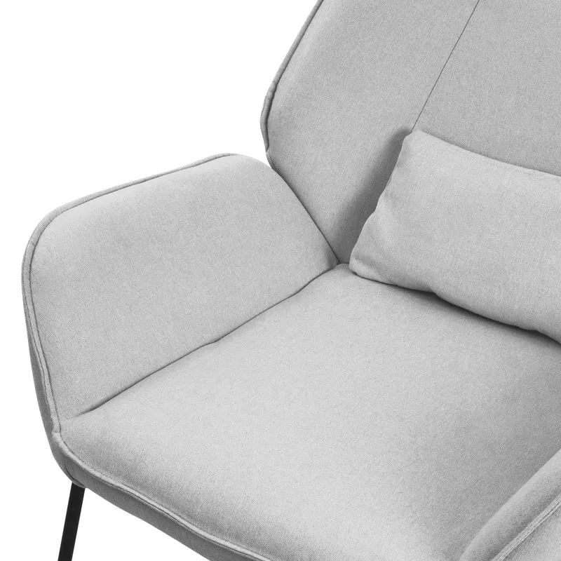 ML-DESIGN | Sessel mit Lendenkissen 75x77x85 cm Leinenstoff Hellgrau Relaxsessel Loungesessel Cocktailsessel Polstersessel Lesesessel für Wohnzimmer