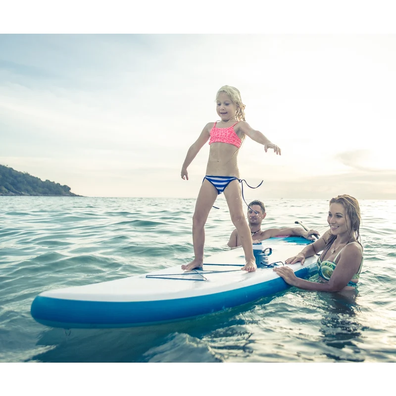 Stand Up Paddle aufblasbares SUP Board Classic 308x76x10 cm in Blau aus PVC inkl. Pumpe und Tragetasche