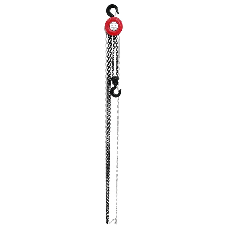 Flaschenzug 2000 kg 25 m aus Stahl mit Blockiersystem 360° drehbar inkl. Kette