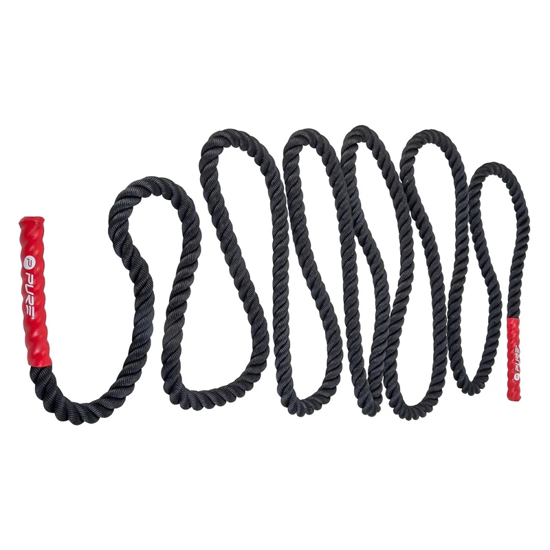Springseil Battle Rope 9m Schwarz/Rot aus Polyester Pure2Improve