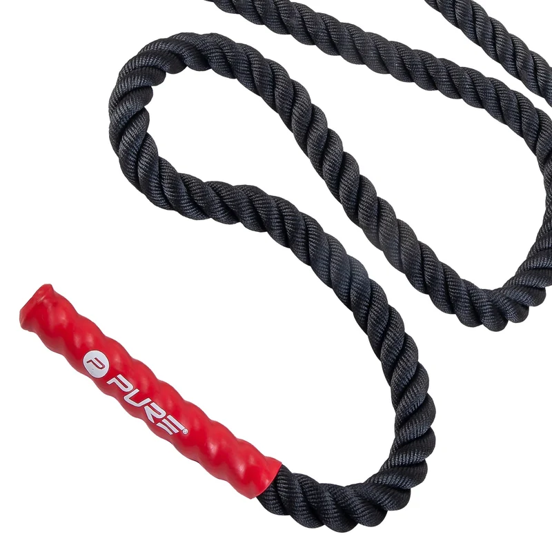 Springseil Battle Rope 9m Schwarz/Rot aus Polyester Pure2Improve