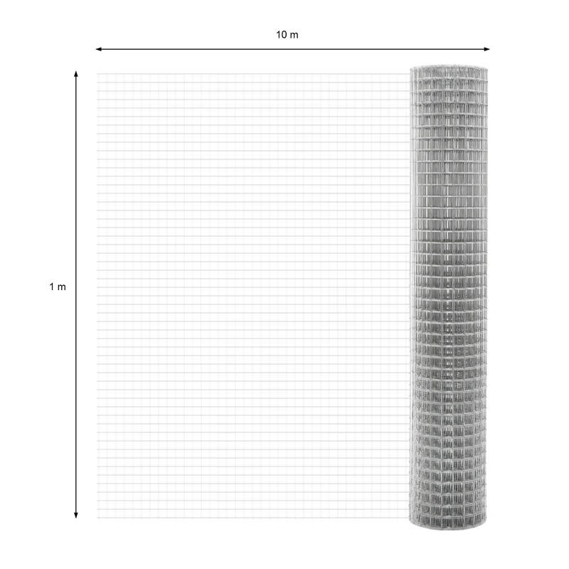 Volierendraht Silber aus verzinktem Stahl 1x10m Drahtstärke 1,2mm Maschenweite 25x25mm