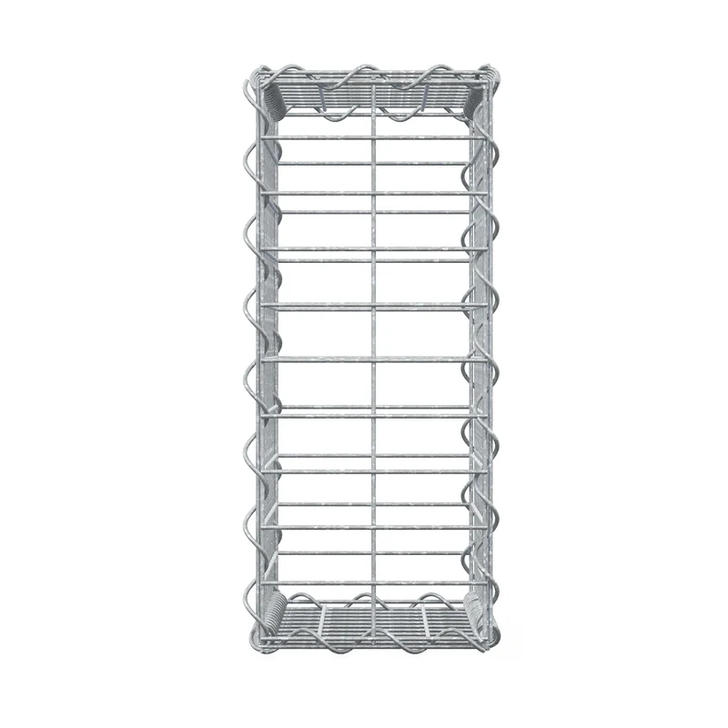 Gabione Wand mit Deckel 100x50x20 cm Maschenweite 5x10 cm aus verzinktem Stahldraht