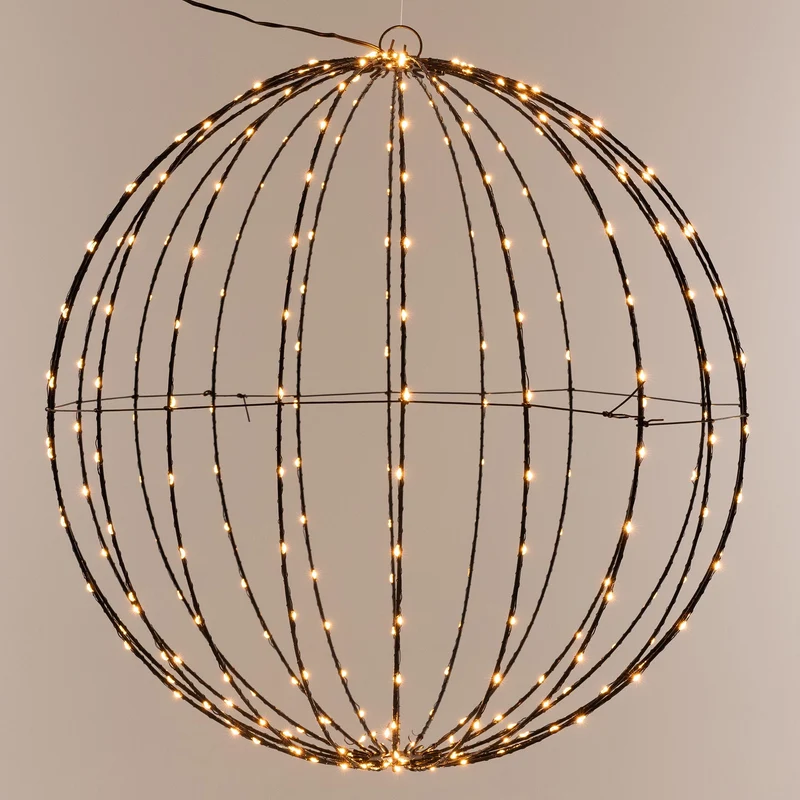 LED Leuchtkugel Ø 60cm mit 400 LEDs extra Warmweiß aus Metall