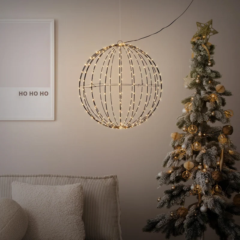 LED Leuchtkugel Ø 60cm mit 400 LEDs extra Warmweiß aus Metall