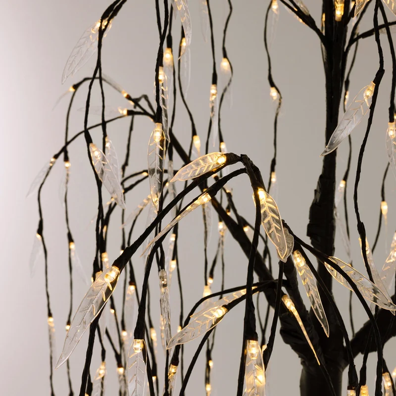 Trauerweide 190x120 cm warmweiß mit 400 LEDs aus Metall und Kunststoff