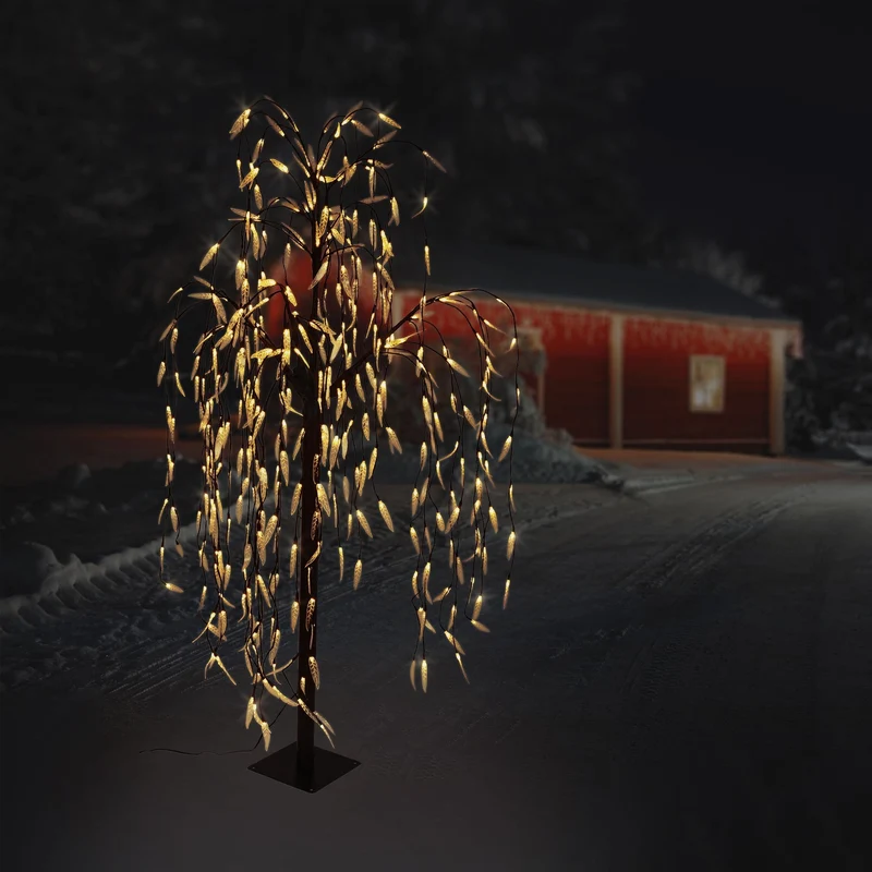 Trauerweide 190x120 cm warmweiß mit 400 LEDs aus Metall und Kunststoff