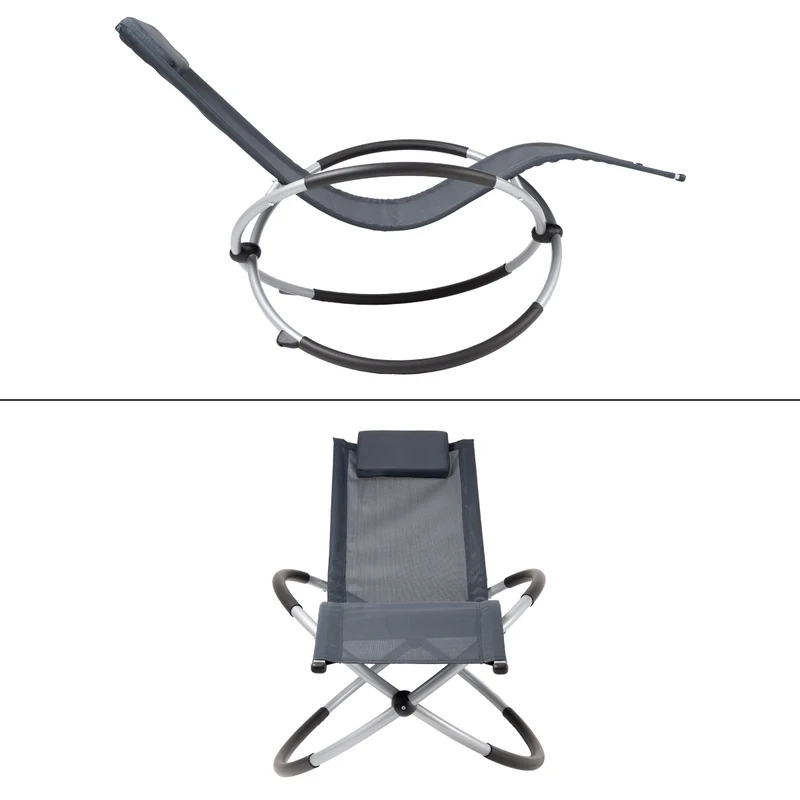 Schaukelliege mit Kopfstütze 150x48x90 cm Anthrazit aus Polyester