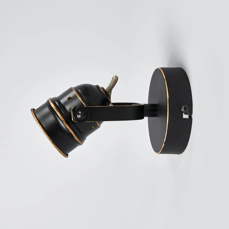 2x B-Ware Lindby Wandstrahler Spot Leonor schwarz Metall Wandlampe 9,5 cm GU10 LED 2 STÜCK