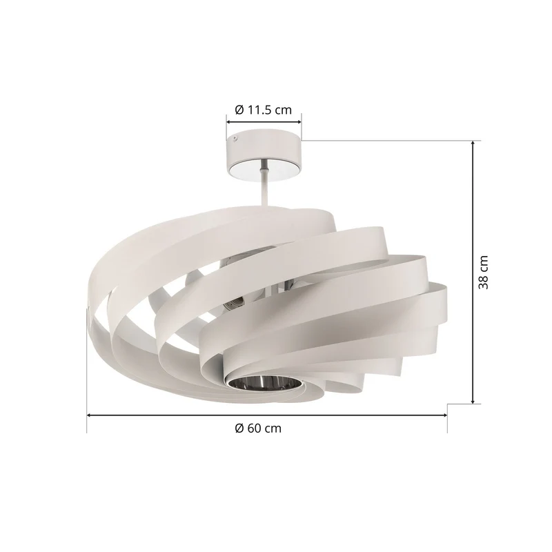 B-Ware Euluna Deckenleuchte Lampe Vento weiß Metall E27 60 cm Beleuchtung SIEHE TEXT