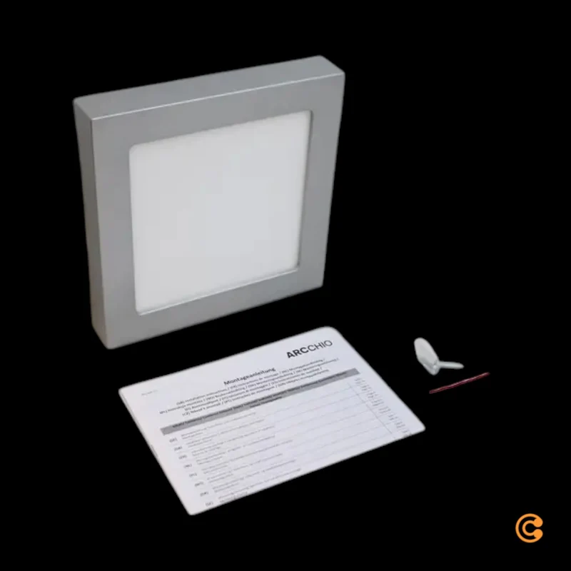 B-Ware Arcchio Deckenleuchte Deckenlampe LED Marlo Silber Quadrat Beleuchtung